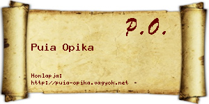 Puia Opika névjegykártya